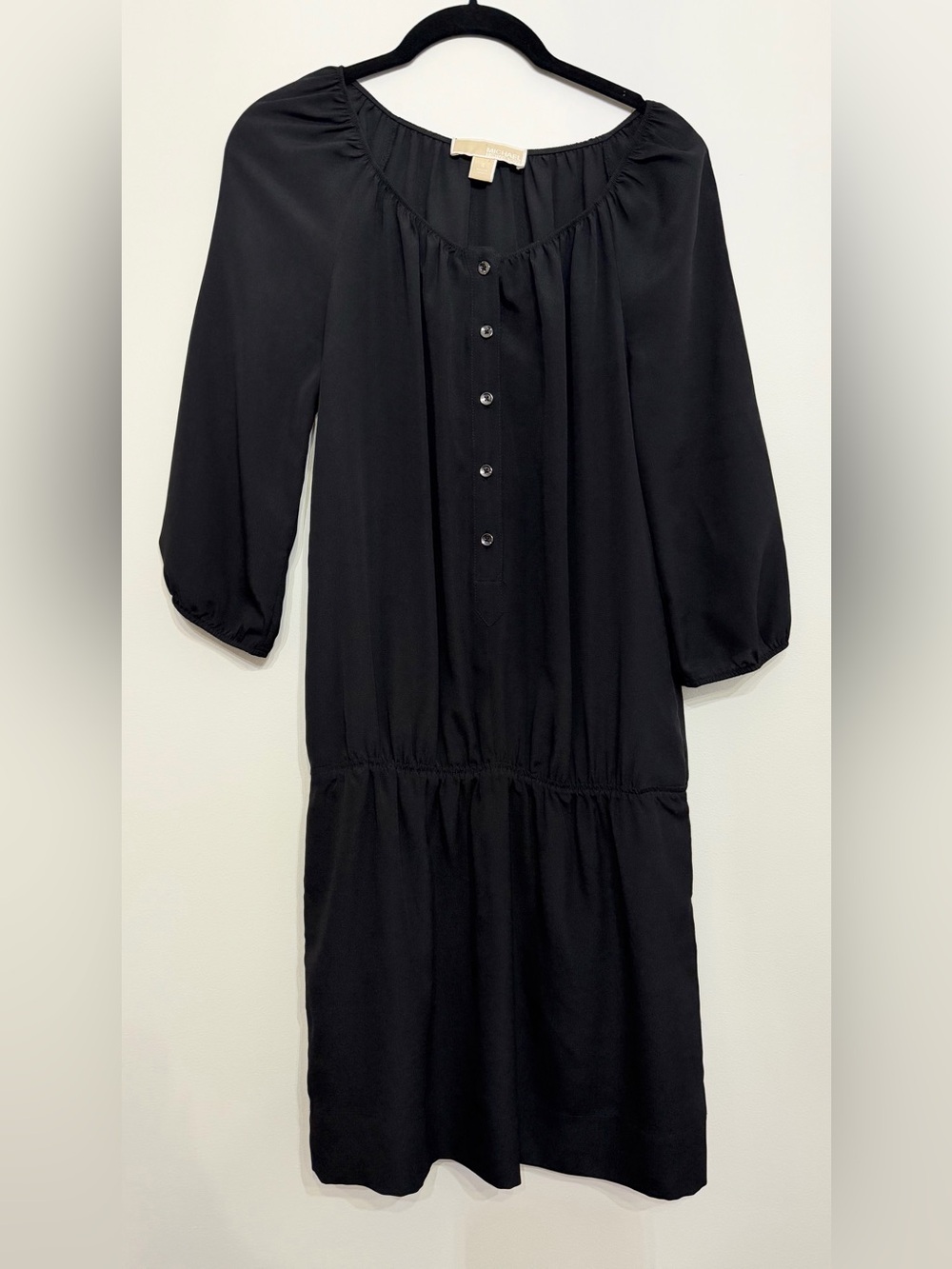 Michael Kors Black 3/4 Sleeve Shift Dress Size 4
